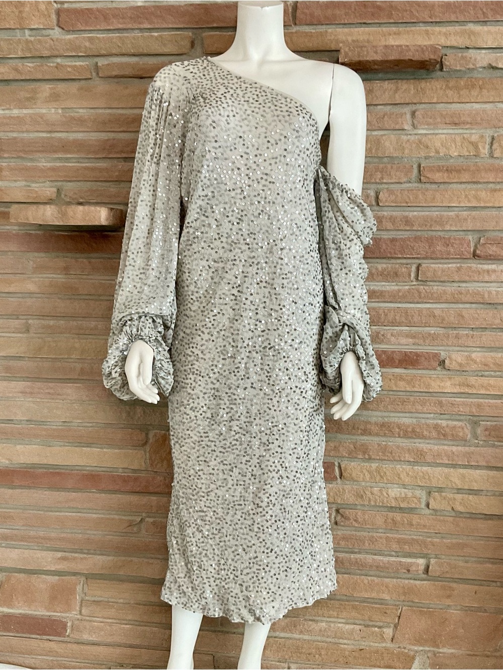 Jen’s Pirate Booty Stage Presence Sequined Dress Silver Gray Large - Flawed - Picture 9 of 11